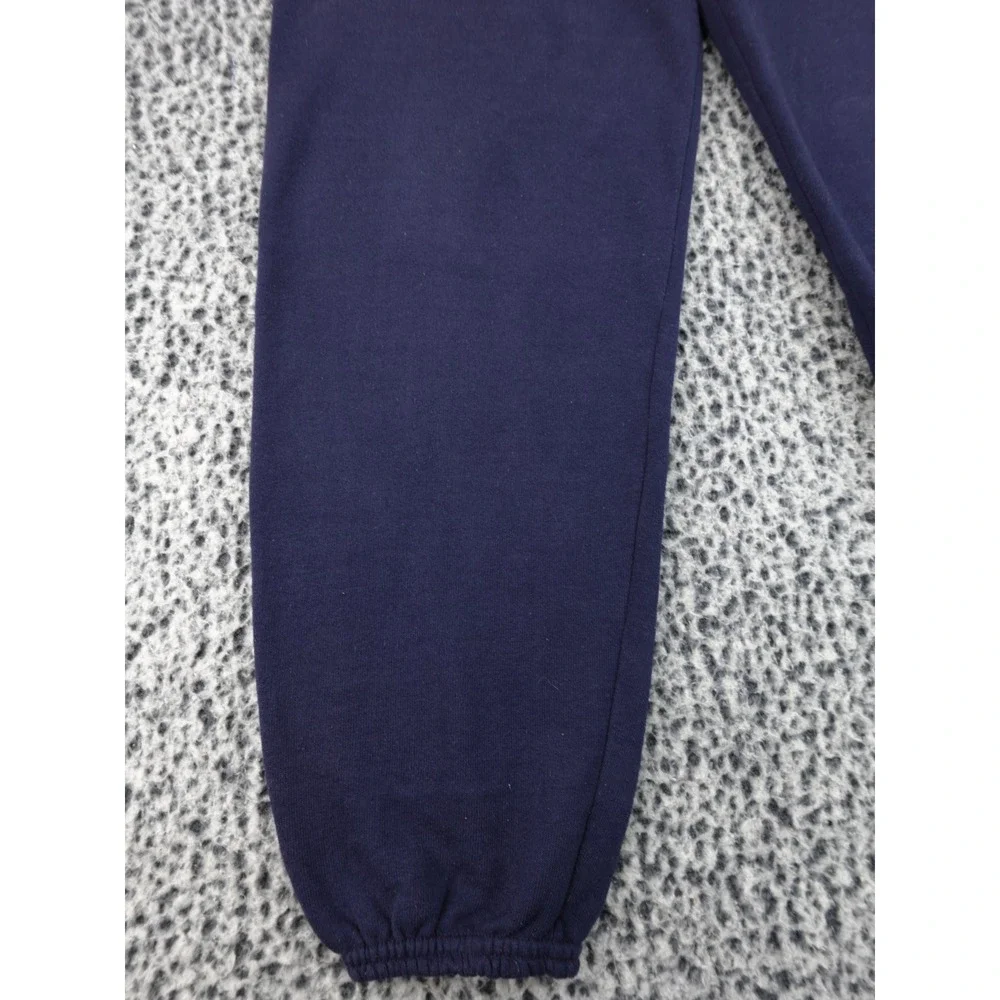 Soffe Navy Graphic Sweatpants Joggers Yellow Print Drawstring Elastic Medium‎